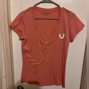 True Religion Pink Fitted Short Sleeve T-Shirt